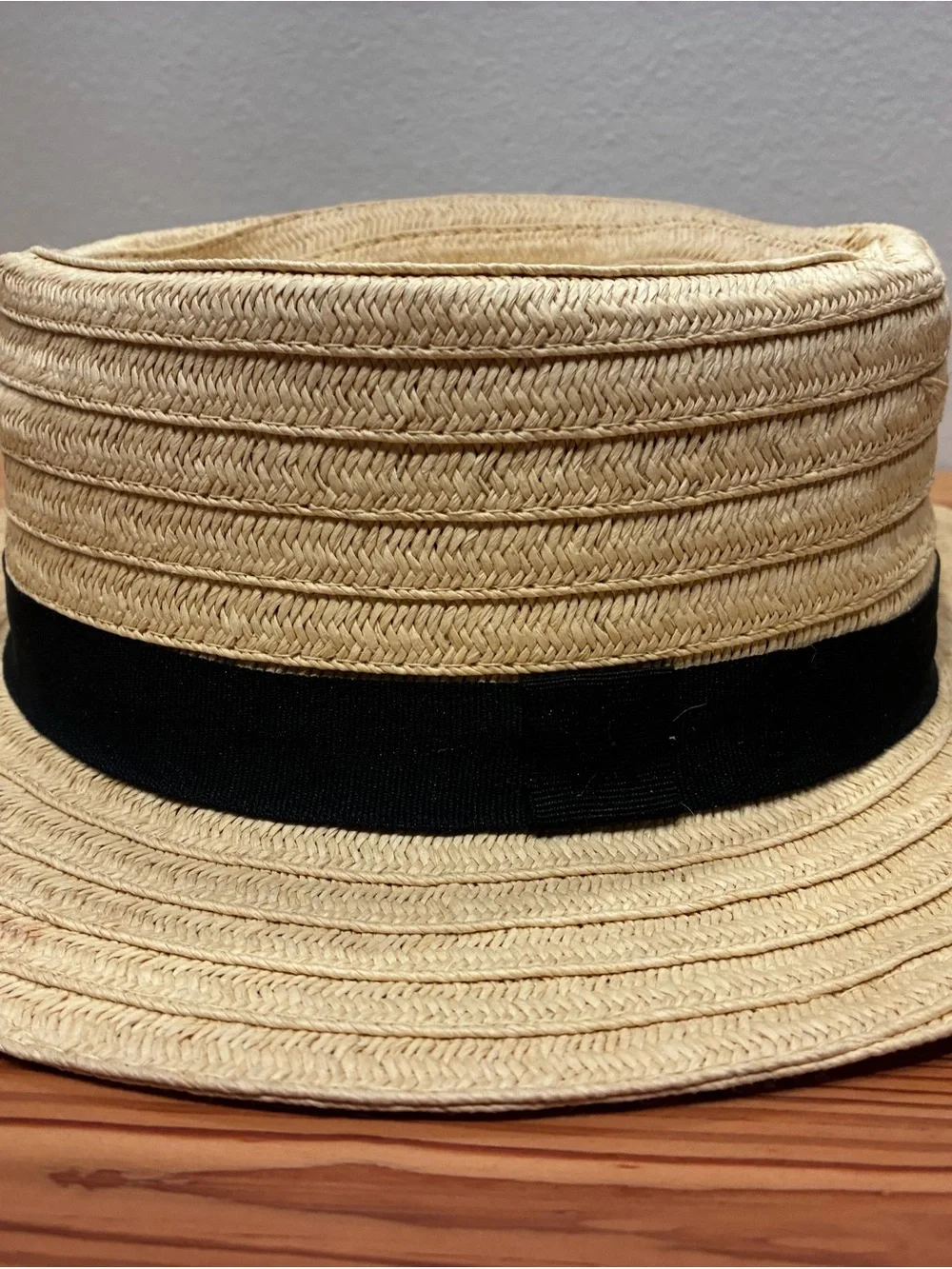 Men's Natural Straw Fedora with Black Band